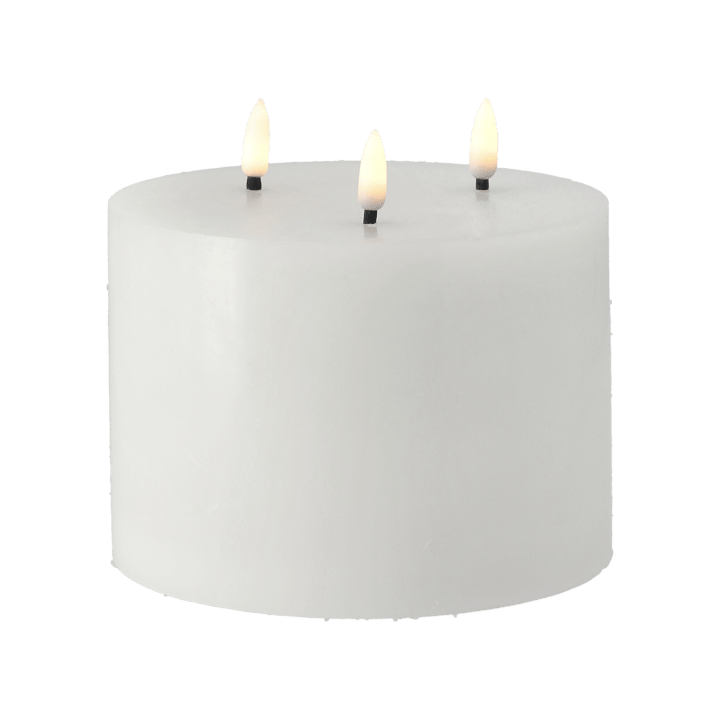 Bright Melt LED-Blockkerze 3 Dochten 13 cm, Weiß Scandi Essentials