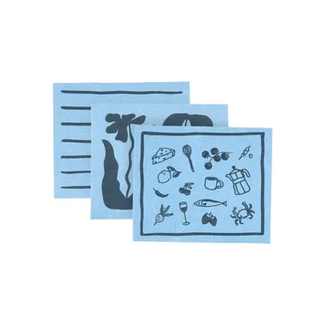 Daily Spültuch mit Muster - Blau, 3er-Pack - Scandi Essentials