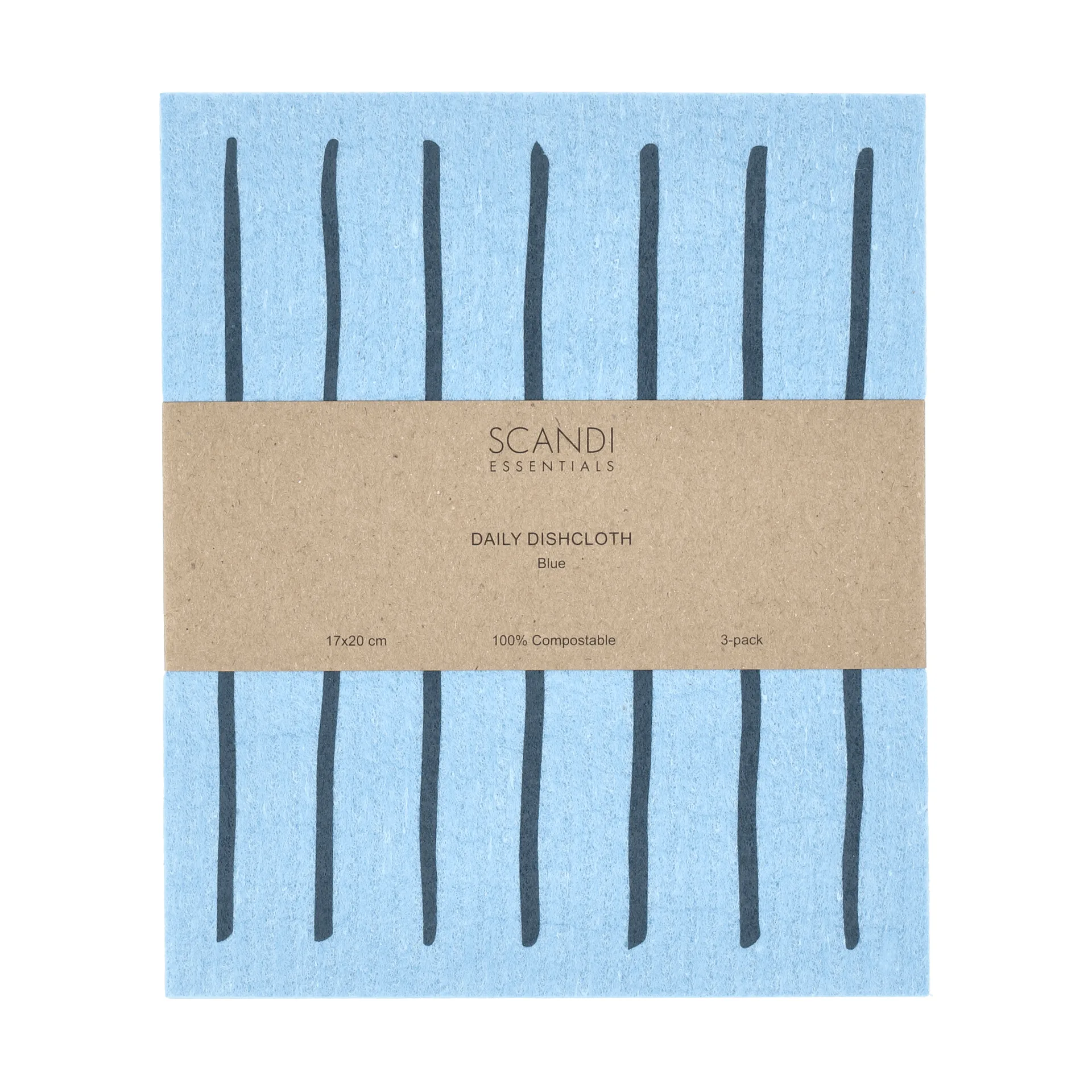 Daily Spültuch mit Muster, Blau, 3er-Pack Scandi Essentials