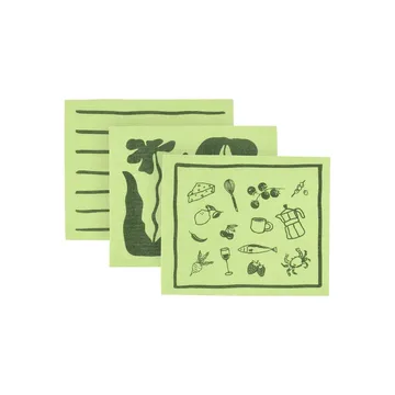 Daily Spültuch mit Muster - Grün, 3er-Pack - Scandi Essentials