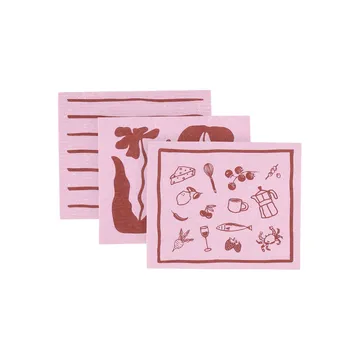 Daily Spültuch mit Muster - Rosa, 3er-Pack - Scandi Essentials
