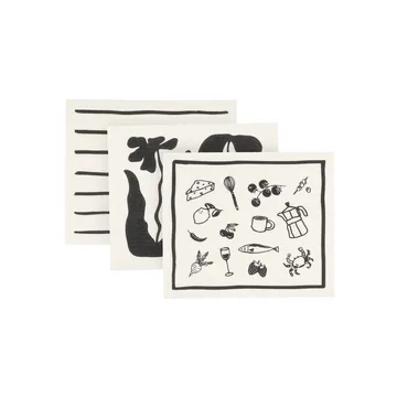Daily Spültuch mit Muster - Weiß, 3er-Pack - Scandi Essentials