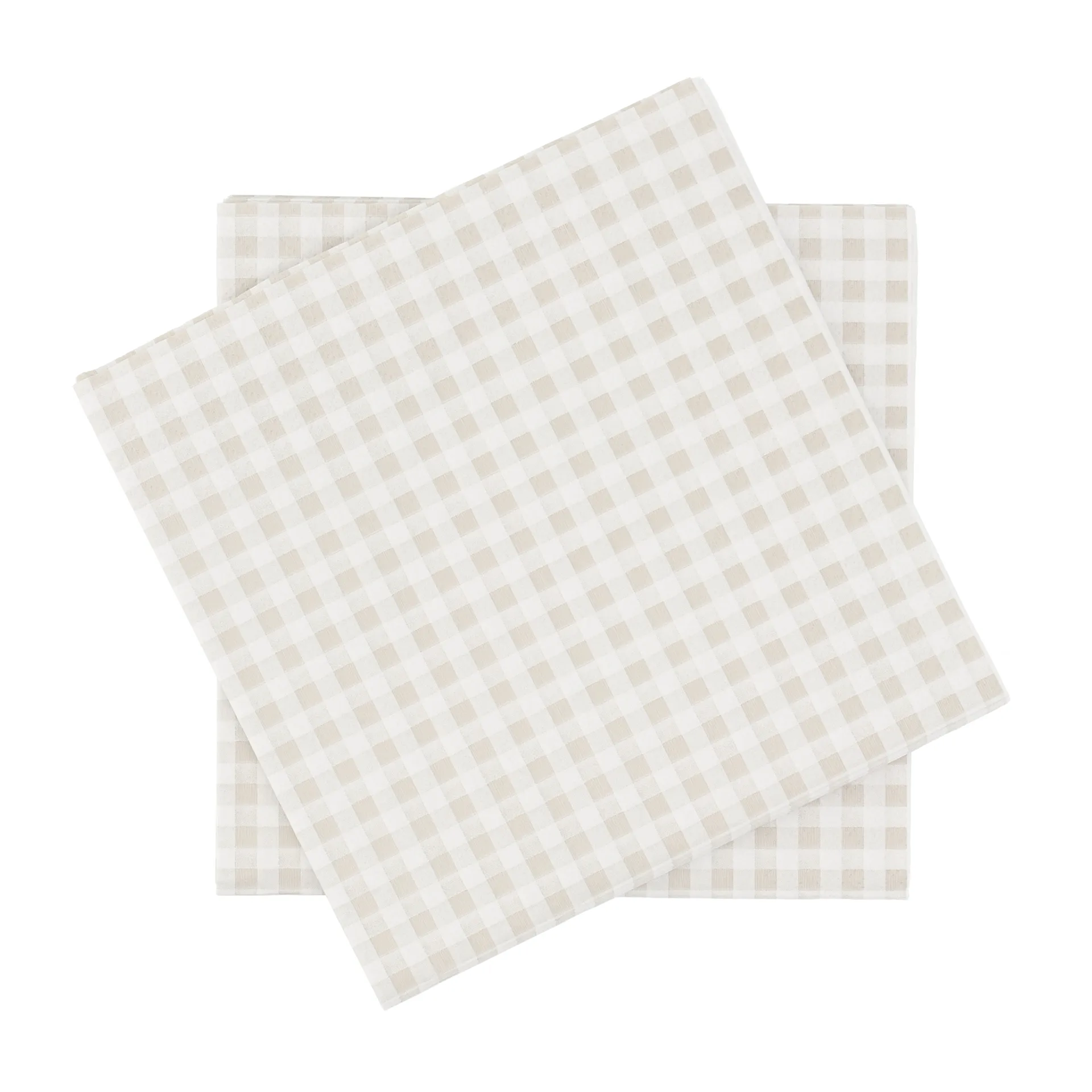 Fein kariertes Papierserviette, Weiß-Beige, 20er-Pack, 33x33 cm Scandi Essentials