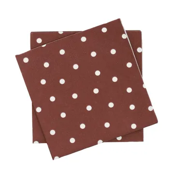 Feine Punkte Papierserviette - Weinrot-Weiß, 20er-Pack, 33x33 cm - Scandi Essentials