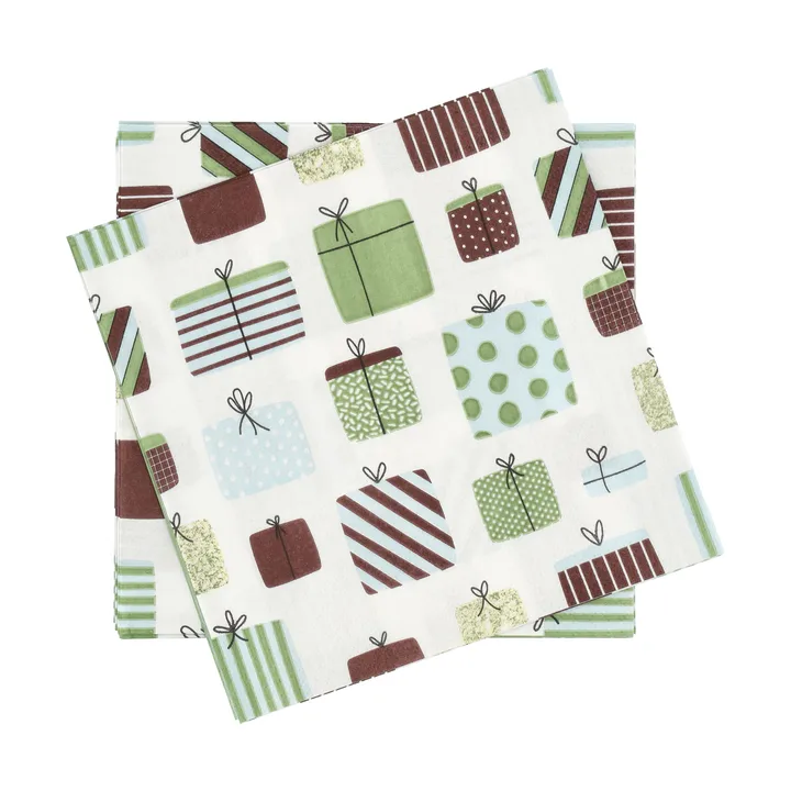 Geschenk-Papierserviette - Multi, 20er-Pack, 33x33 cm - Scandi Essentials