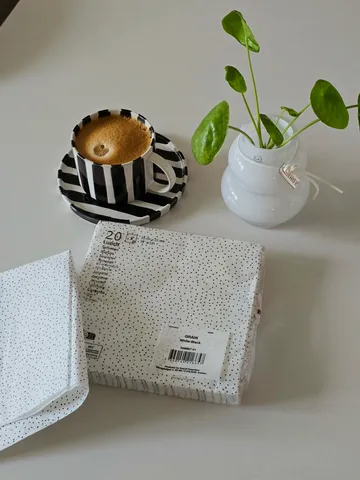 Grain Serviette 33 x 33 cm 20er-Pack - White-black - Scandi Essentials