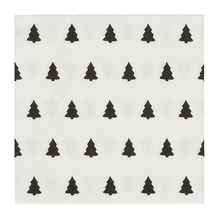 Linen Trees Serviette 33 x 33 cm 20er-Pack - Black-white - Scandi Essentials
