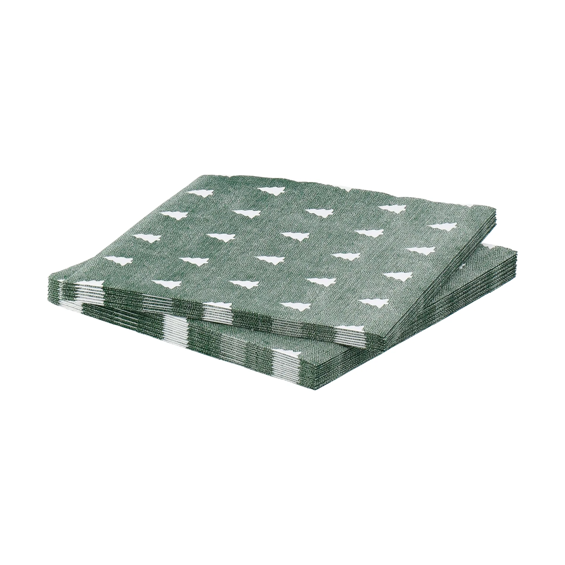 Linen Trees Serviette 33 x 33 cm 20er-Pack, Grün-Weiß Scandi Essentials