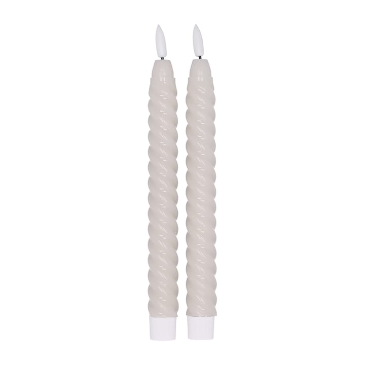 Twisted LED-Kerze 25cm 2er Pack - Beige - Scandi Essentials