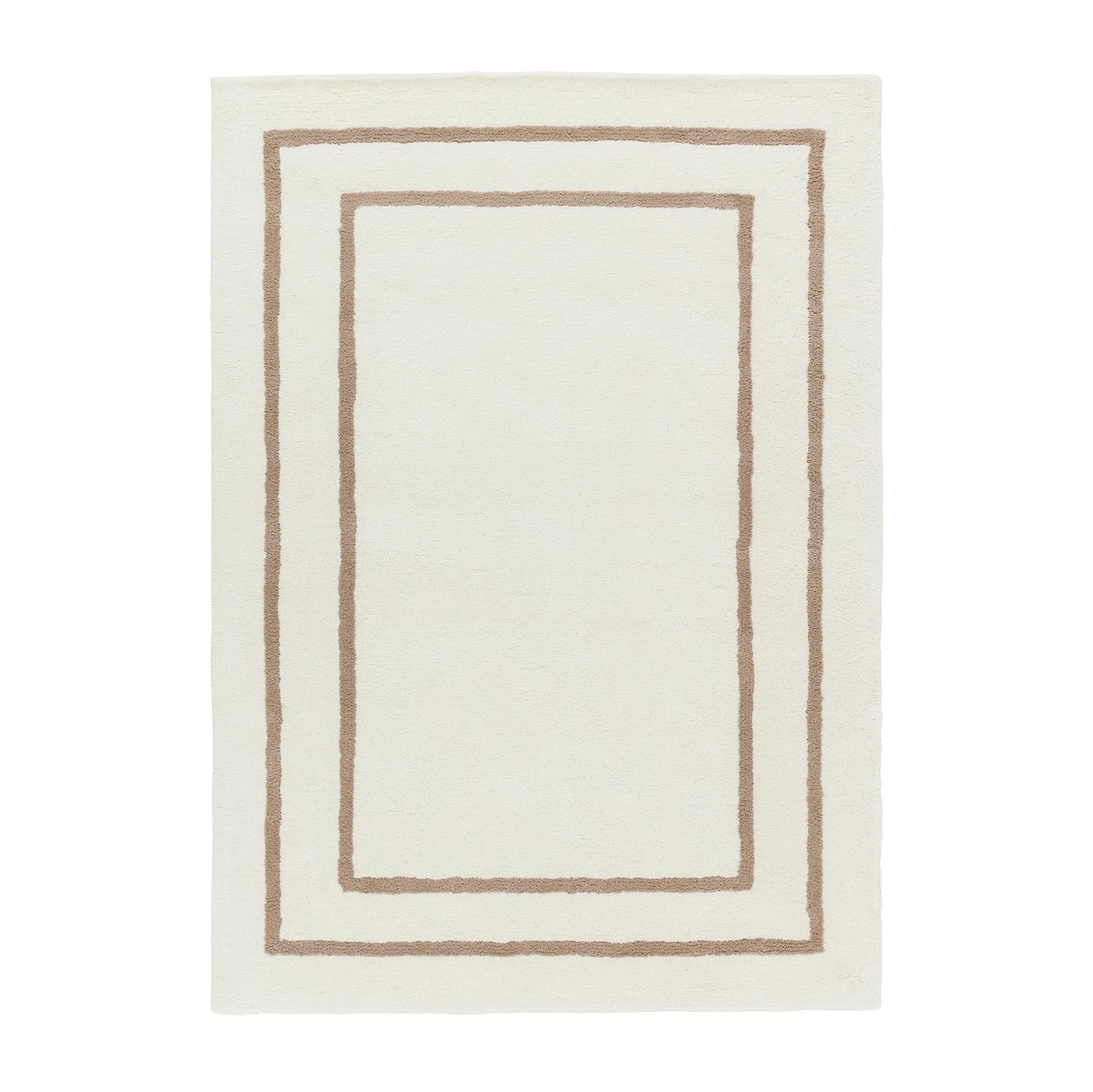 Borders Wollteppich, Weiß-beige 170x240 cm Scandi Living