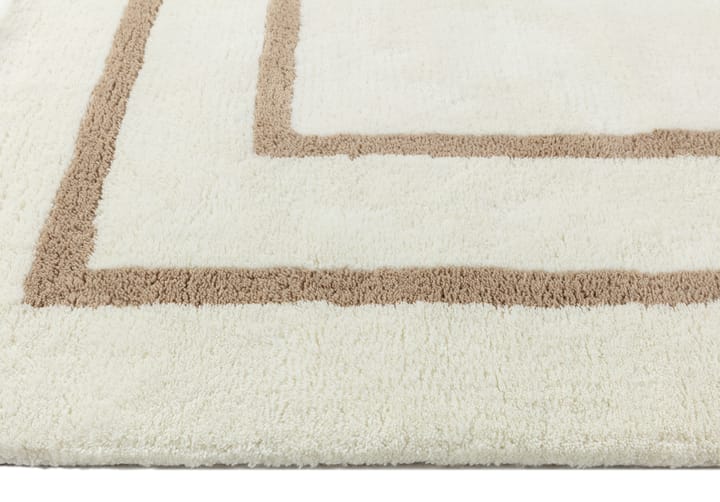 Borders Wollteppich - Weiß-beige 170x240 cm - Scandi Living