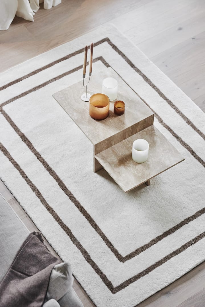 Borders Wollteppich, Weiß-beige 170x240 cm Scandi Living