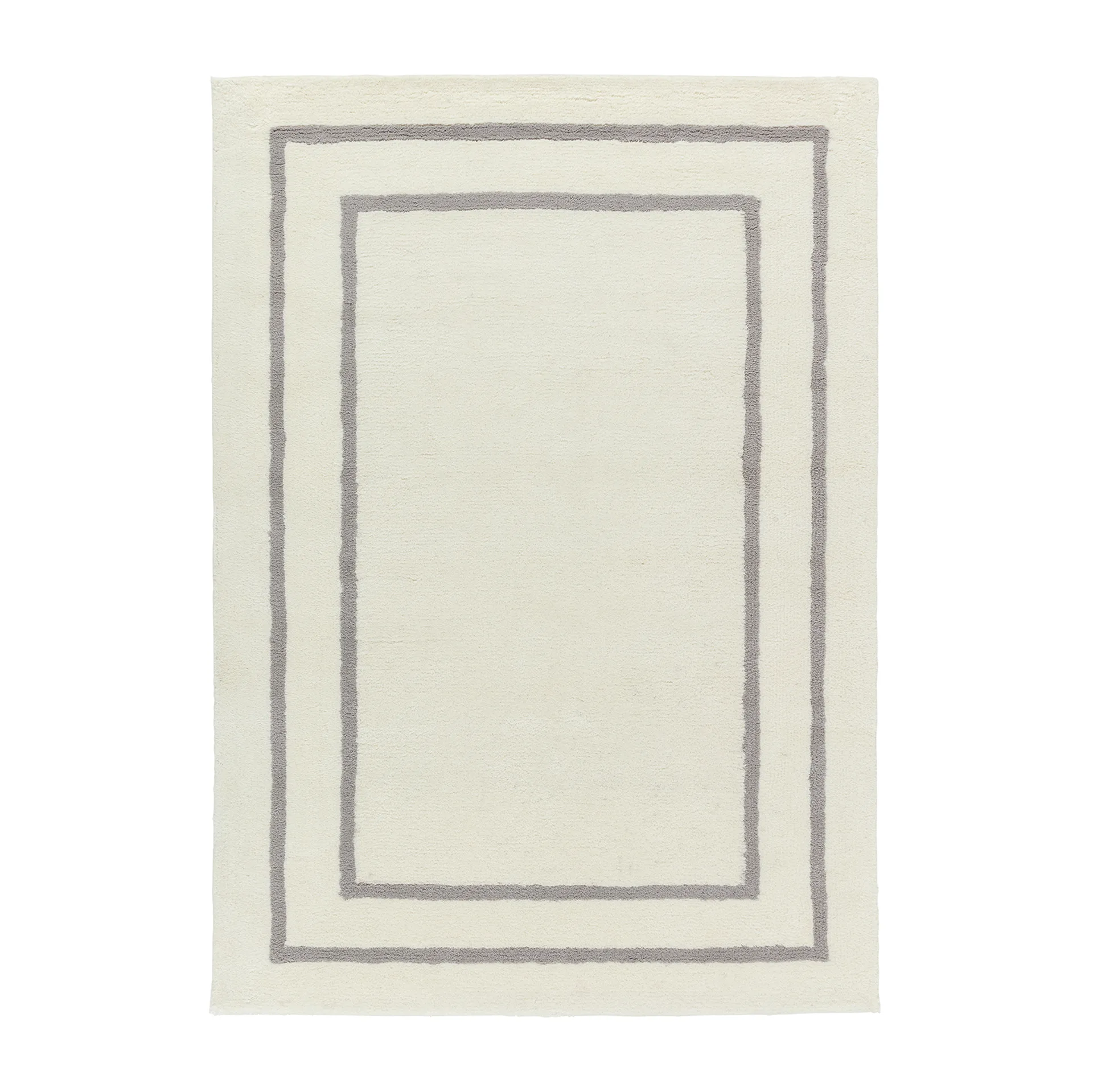 Borders Wollteppich, Weiß-grau 170x240 cm Scandi Living