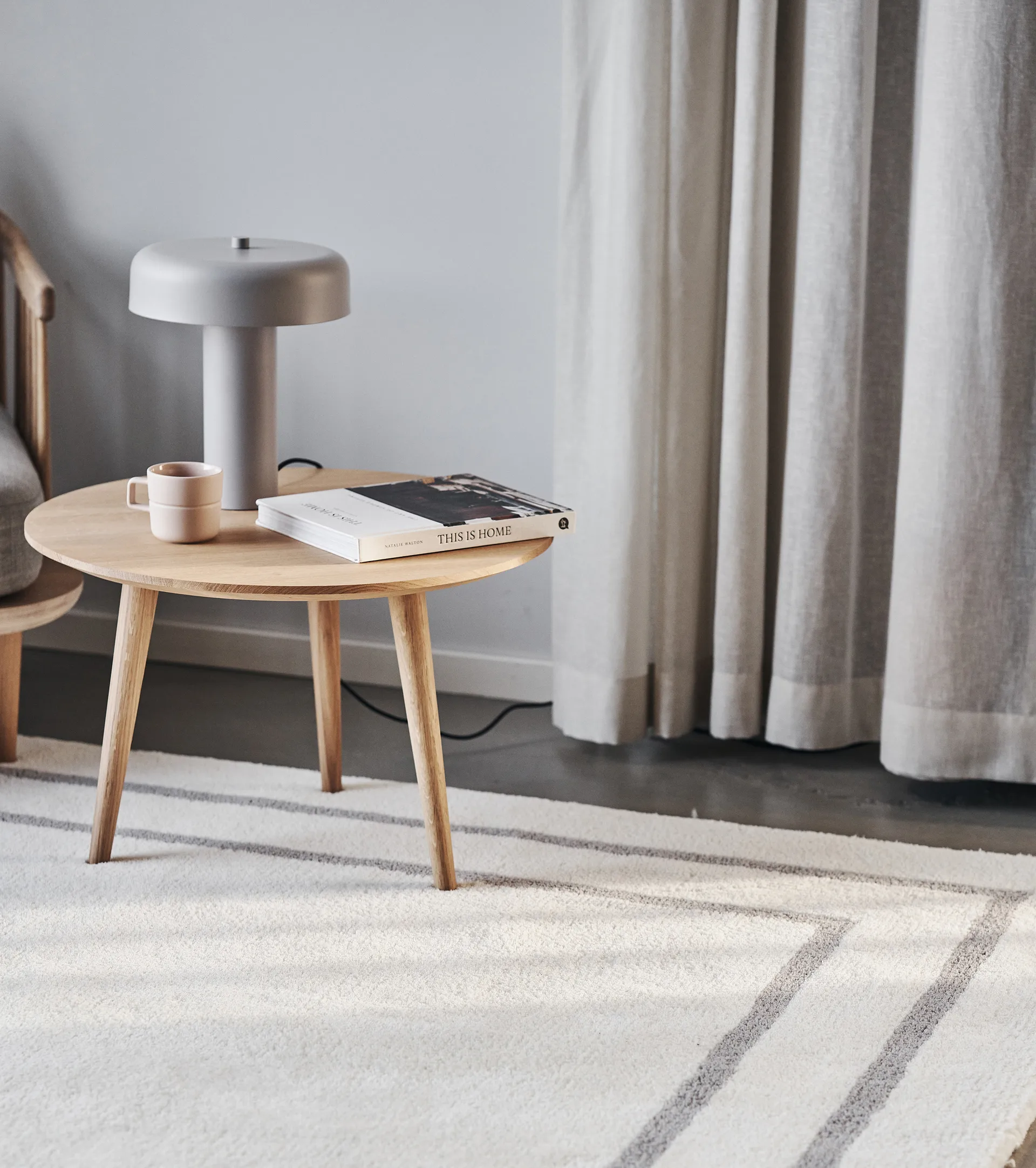 Borders Wollteppich, Weiß-grau 170x240 cm Scandi Living