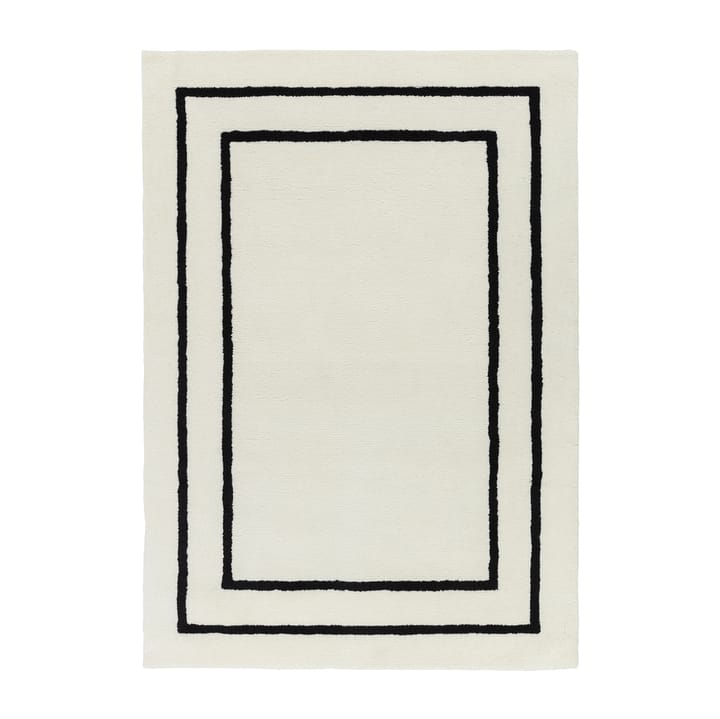Borders Wollteppich, Weiß-schwarz 170x240 cm Scandi Living