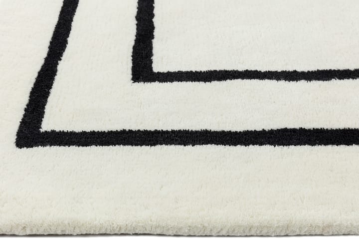 Borders Wollteppich, Weiß-schwarz 170x240 cm Scandi Living