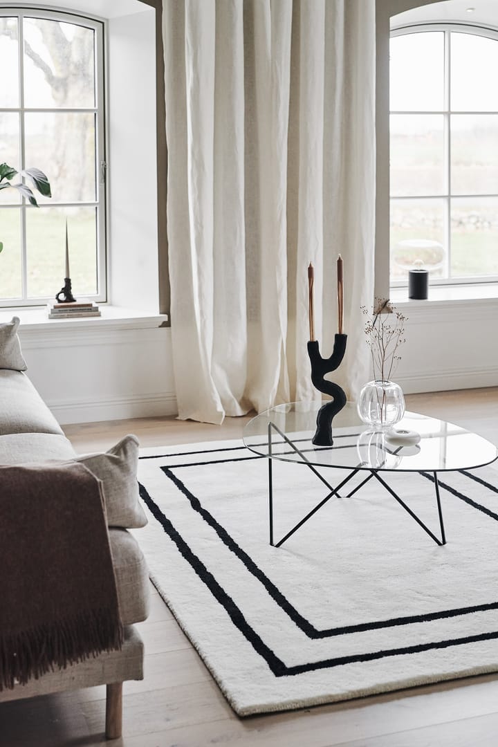 Borders Wollteppich, Weiß-schwarz 170x240 cm Scandi Living