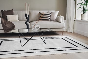 Borders Wollteppich - Weiß-schwarz 170x240 cm - Scandi Living