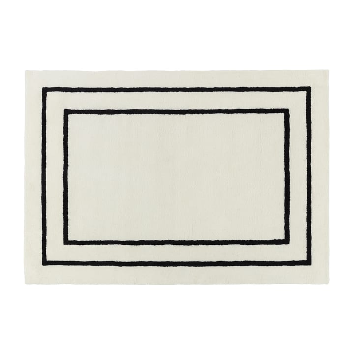 Borders Wollteppich - Weiß-schwarz 200x300 cm - Scandi Living