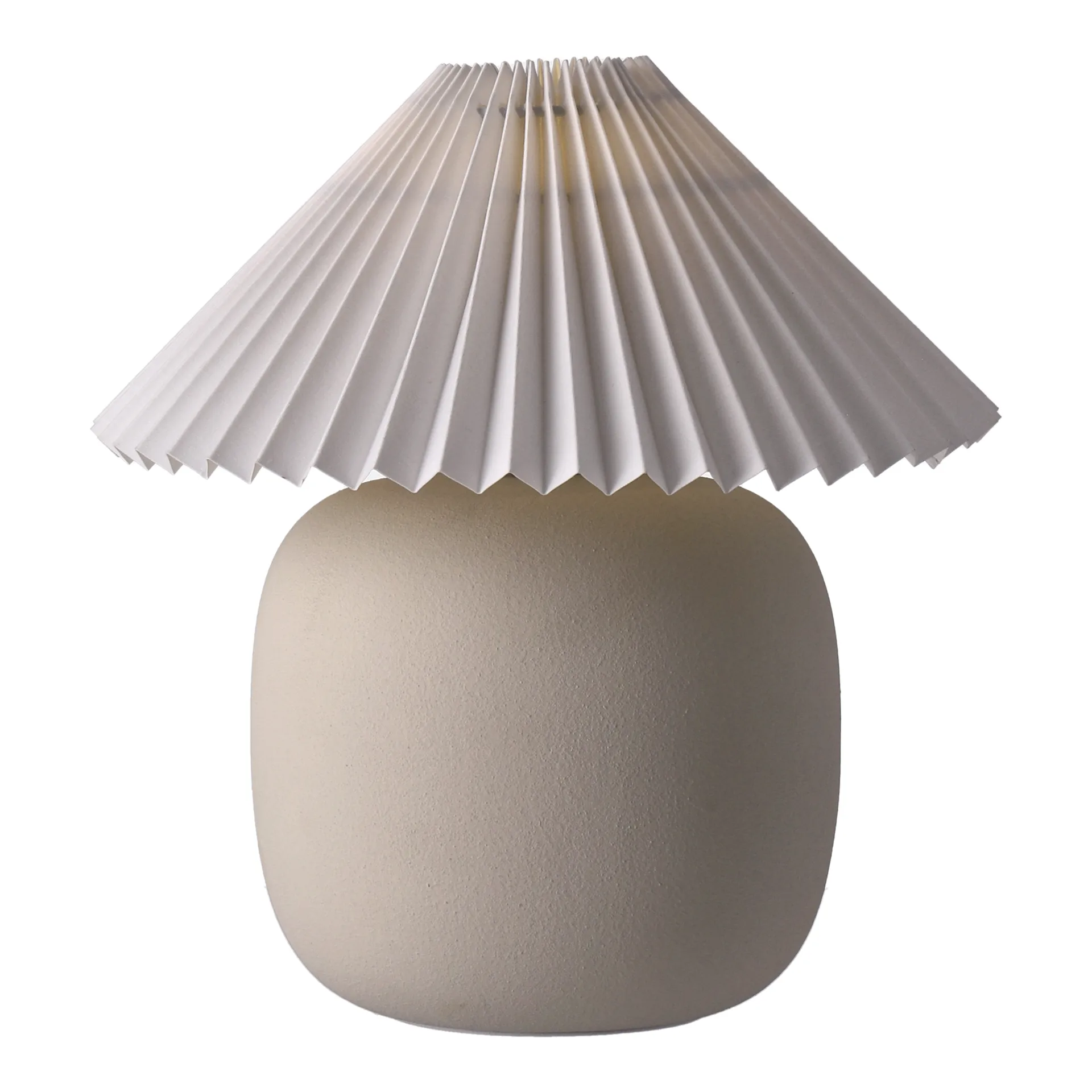 Boulder Tischleuchte 29 cm beige-pleated white,  Scandi Living