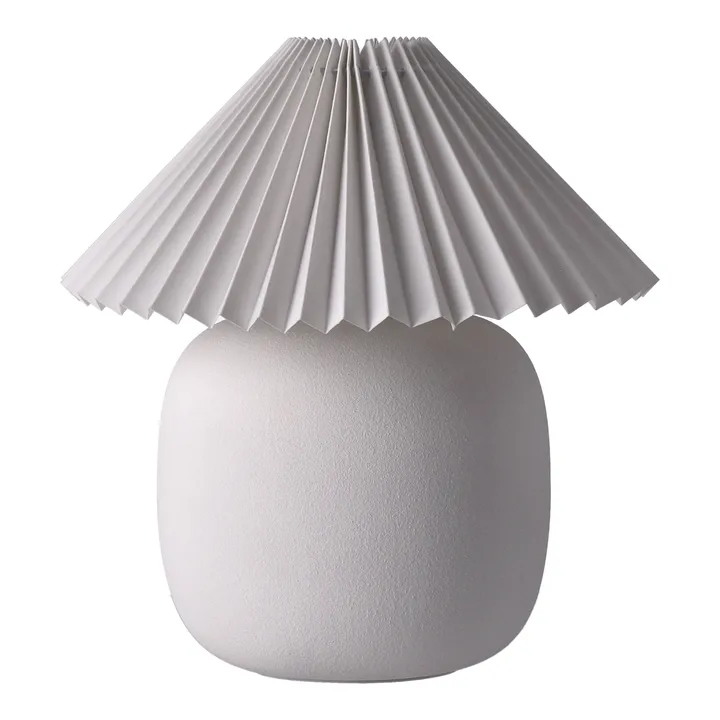 Boulder Tischleuchte 29 cm white-pleated white - Scandi Living