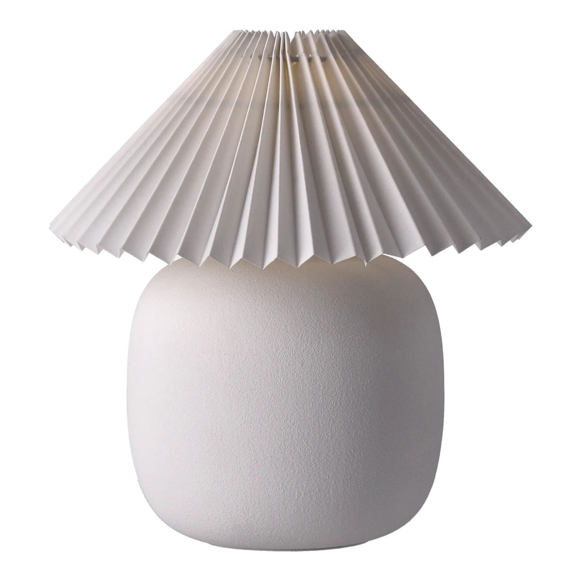 Boulder Tischleuchte 29 cm white-pleated white,  Scandi Living