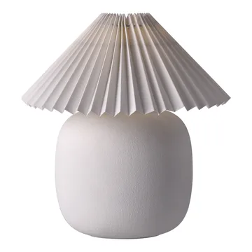 Boulder Tischleuchte 29 cm white-pleated white - Scandi Living