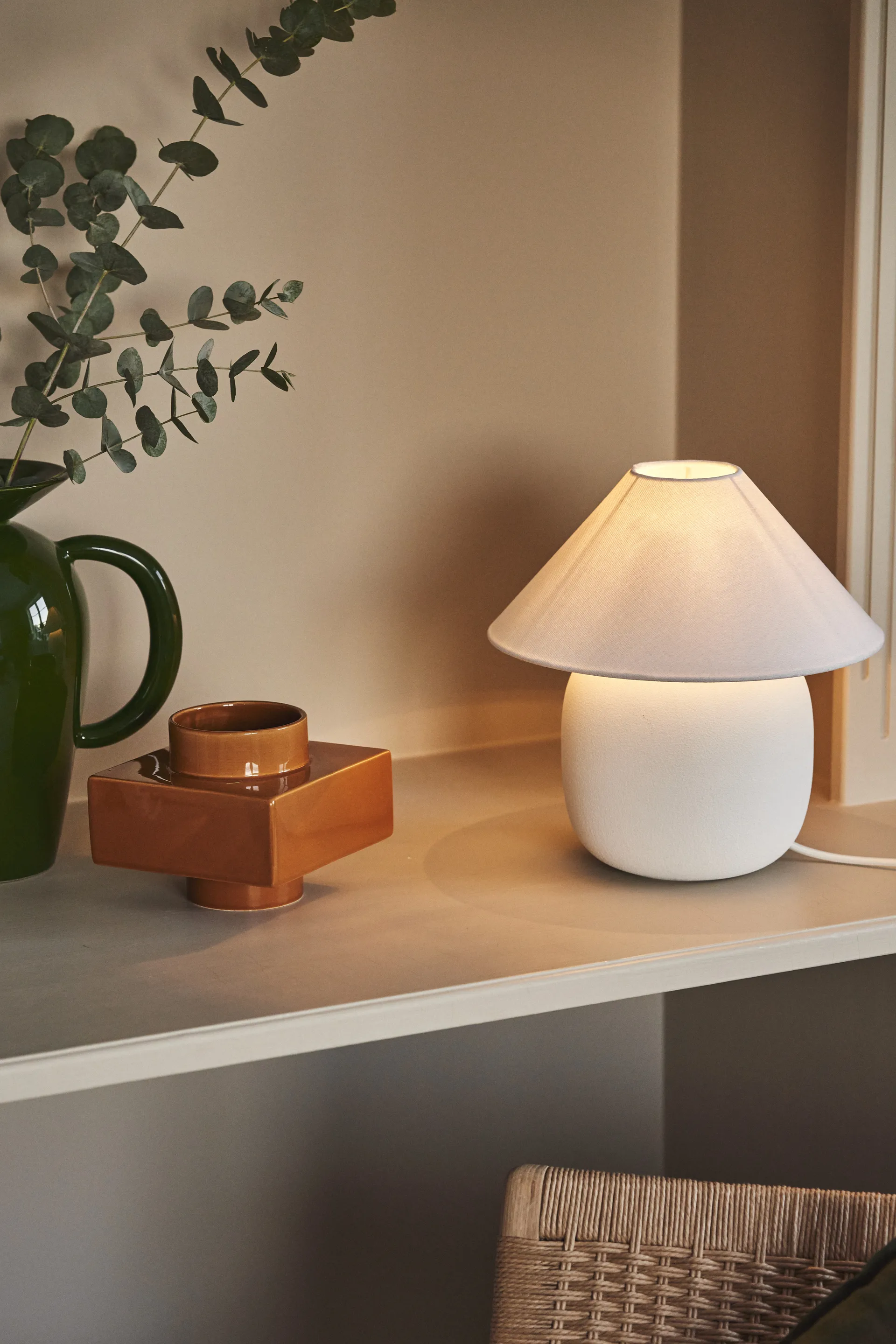 Boulder Tischleuchte 29 cm white-white,  Scandi Living