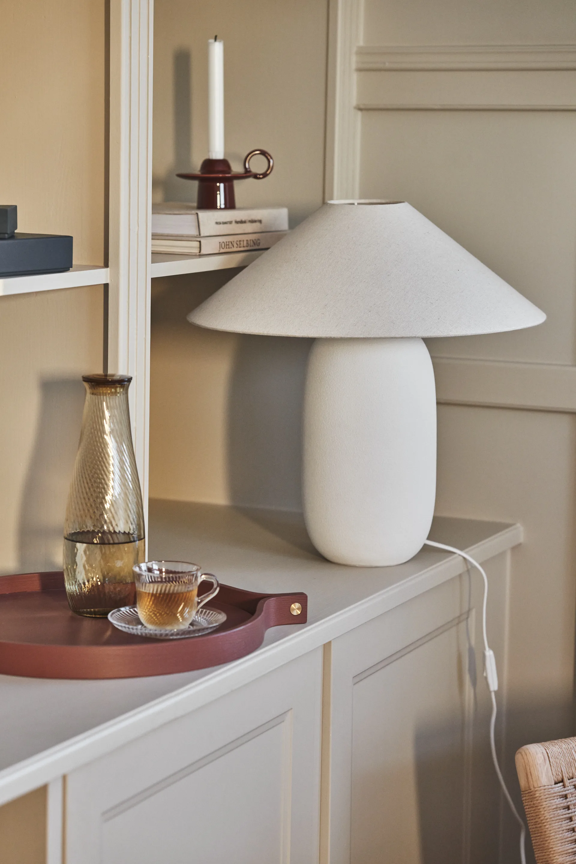 Boulder Tischleuchte 48 cm white-nature Scandi Living