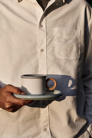 Chunky Tasse mit Untertasse - Blau-grau - Scandi Living