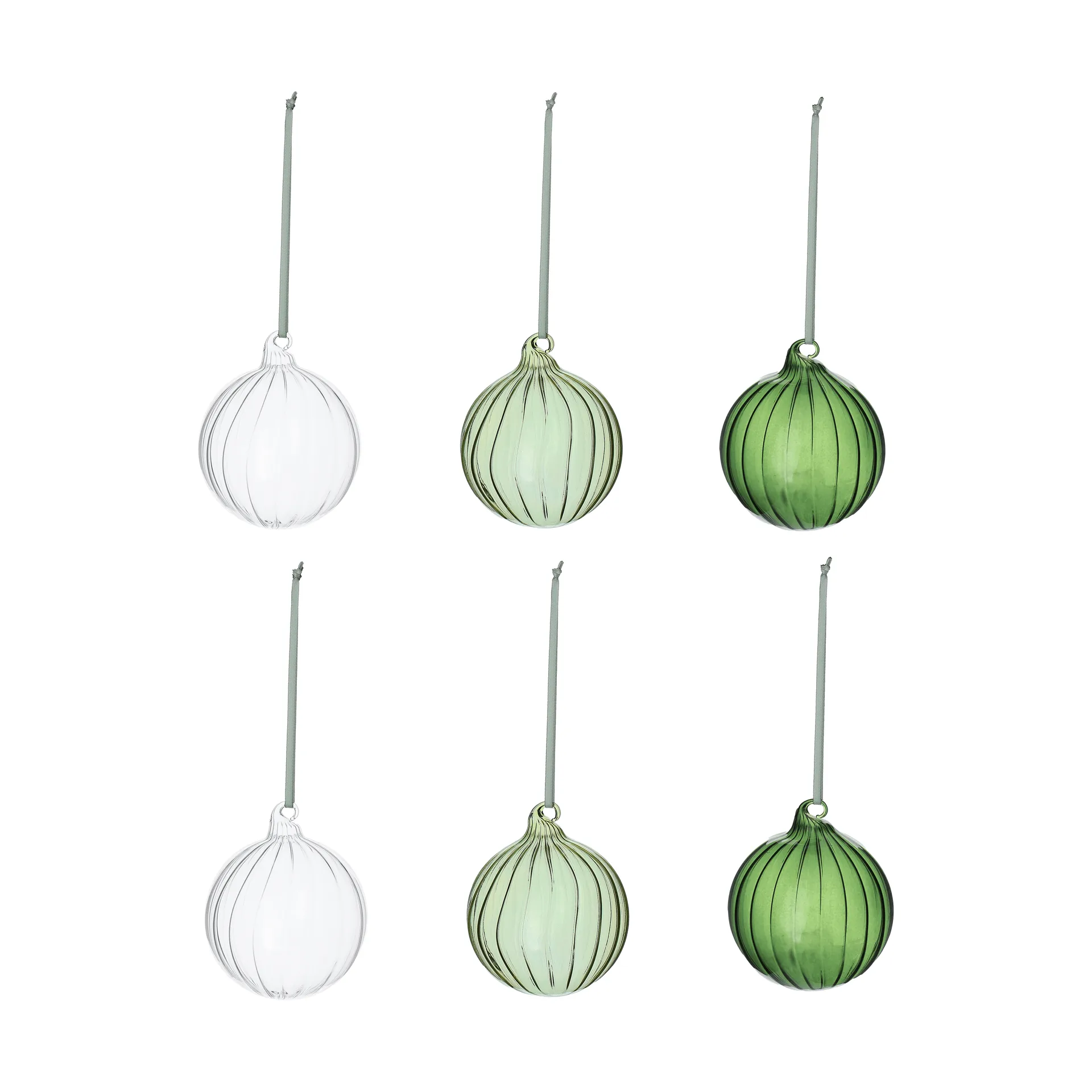 Clarity Christbaumkugeln, 6er-Pack, Grün Scandi Living