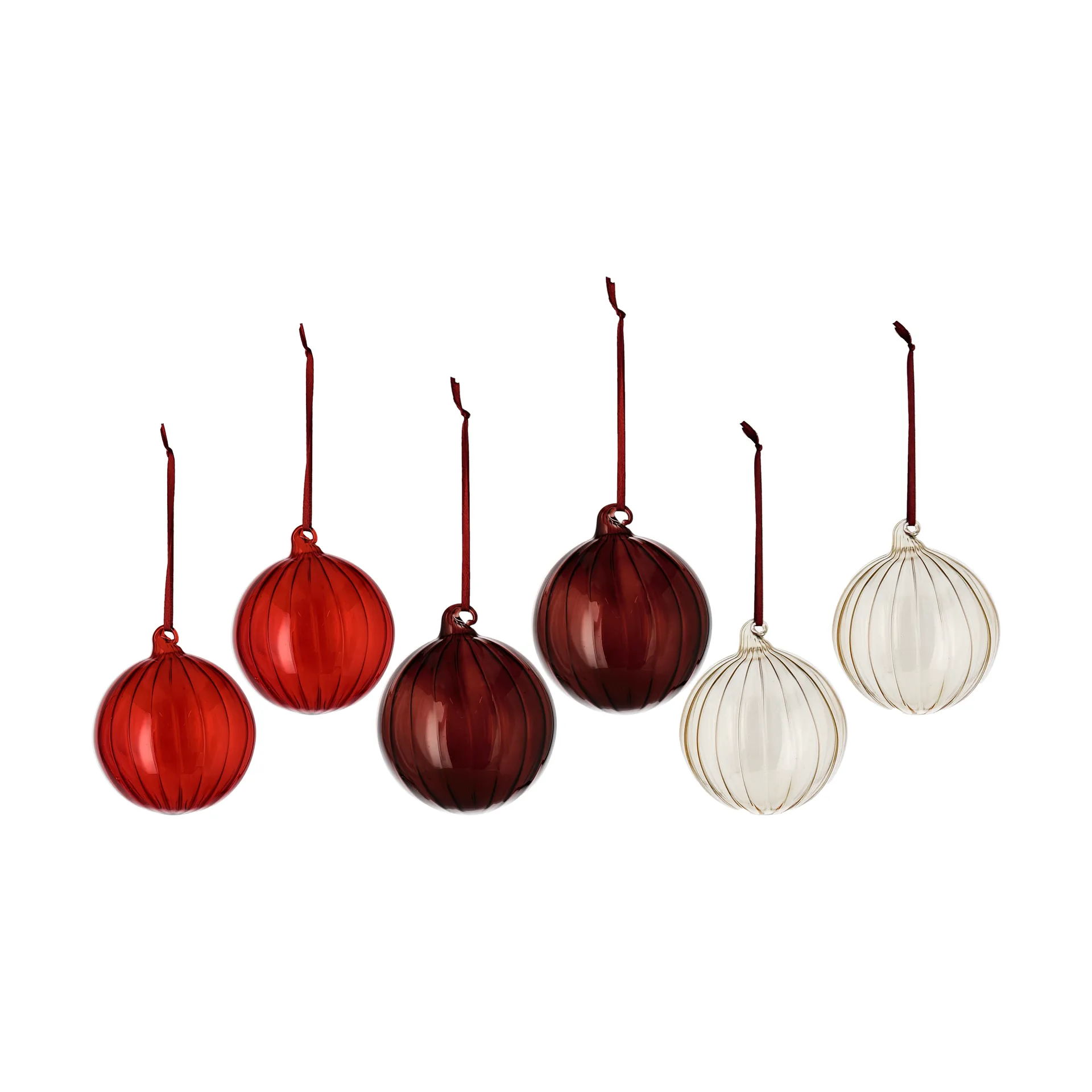 Clarity Weihnachtskugel Ø8cm 6er Pack, Rot  Scandi Living