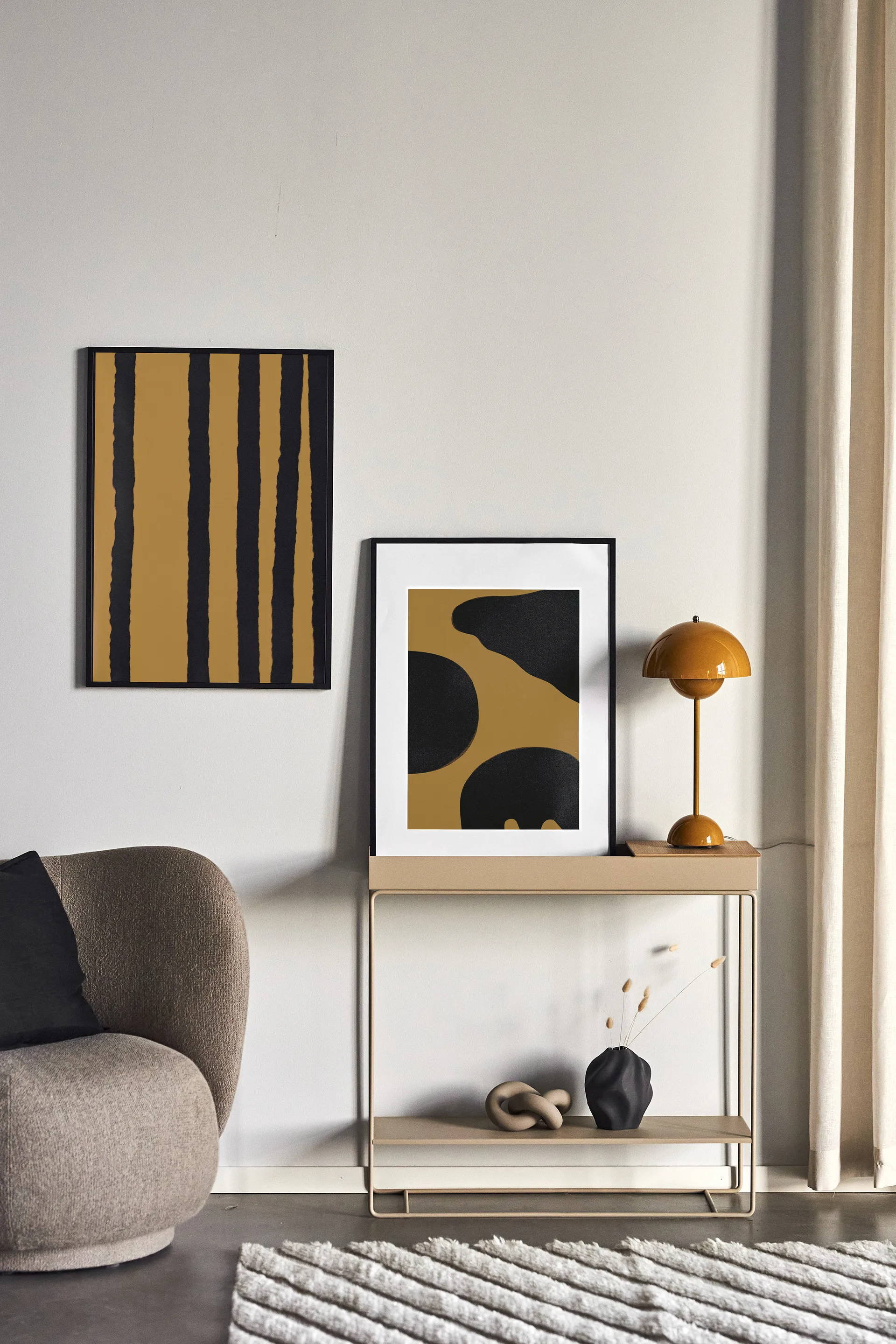Contour Poster Ocker, 40 x 50cm Scandi Living