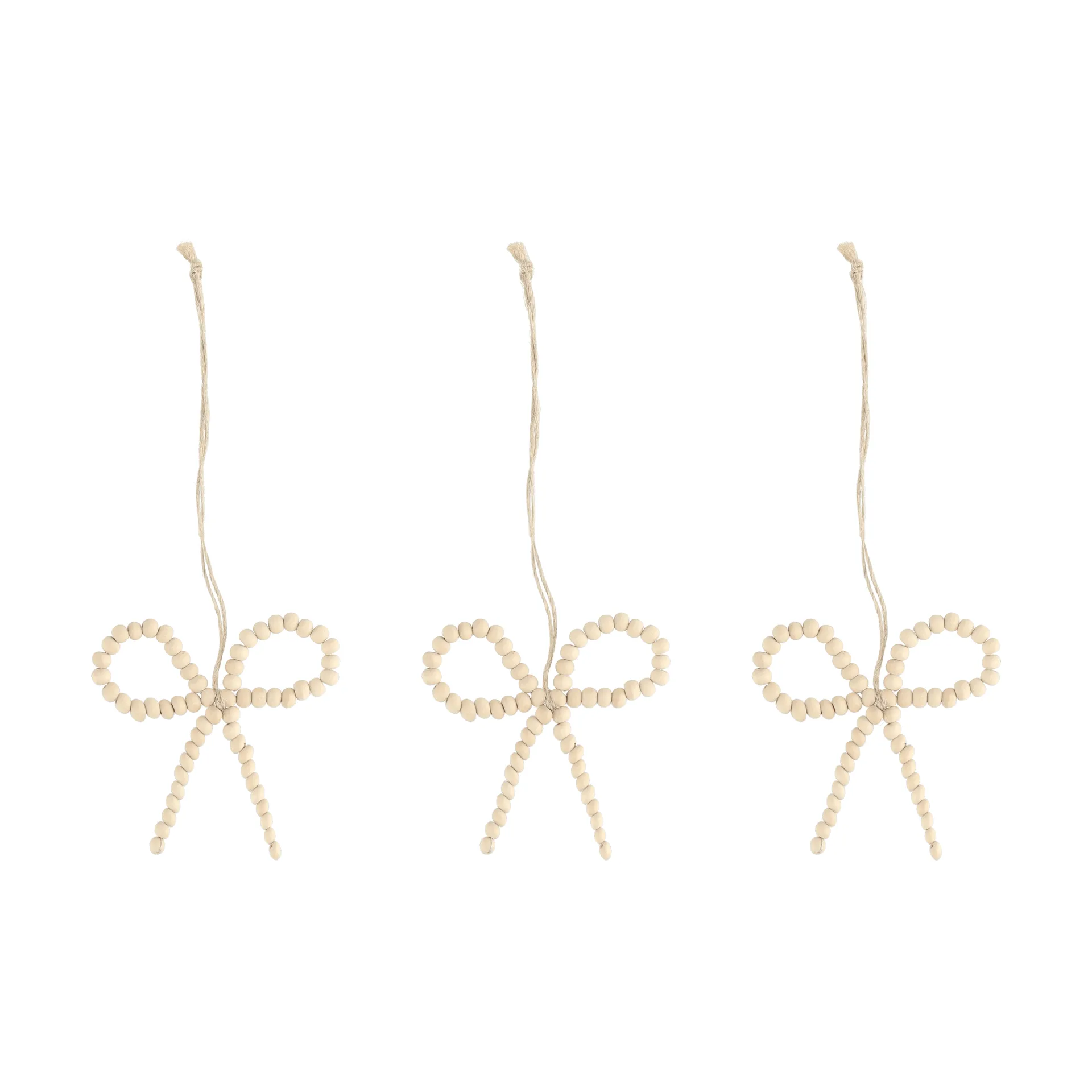 Craft Christbaumanhänger Schleife 3er-Pack, Natur Scandi Living