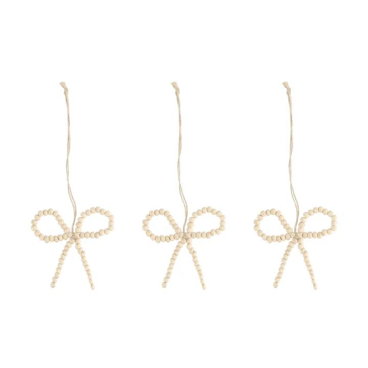 Craft Christbaumanhänger Schleife 3er-Pack - Natur - Scandi Living