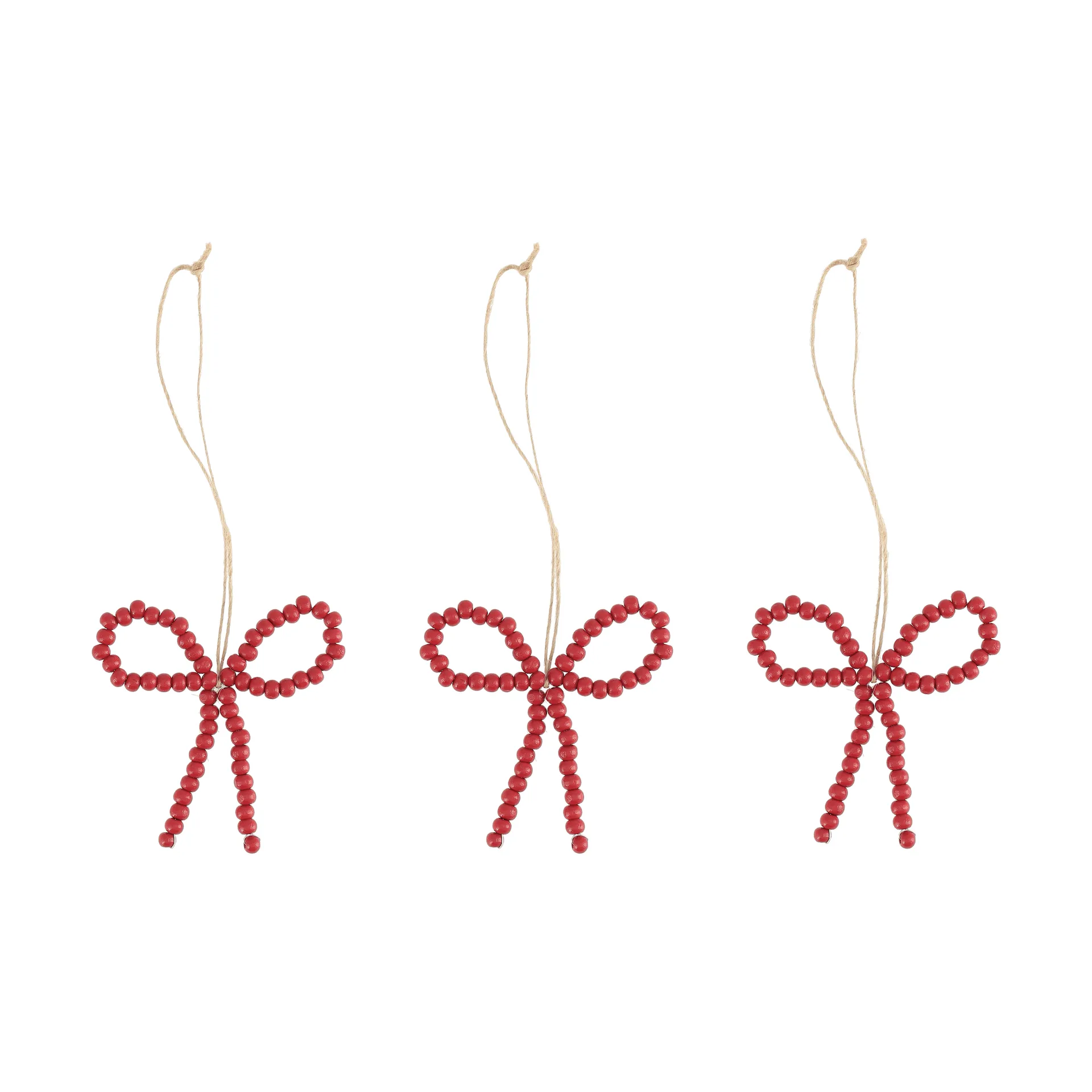 Craft Christbaumanhänger Schleife 3er-Pack, Rot Scandi Living