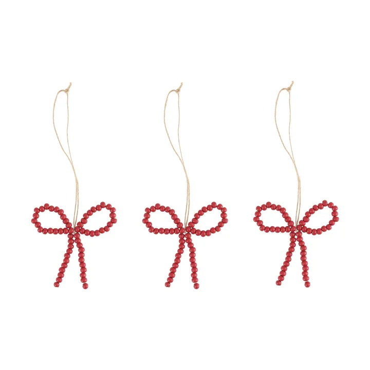 Craft Christbaumanhänger Schleife 3er-Pack - Rot - Scandi Living