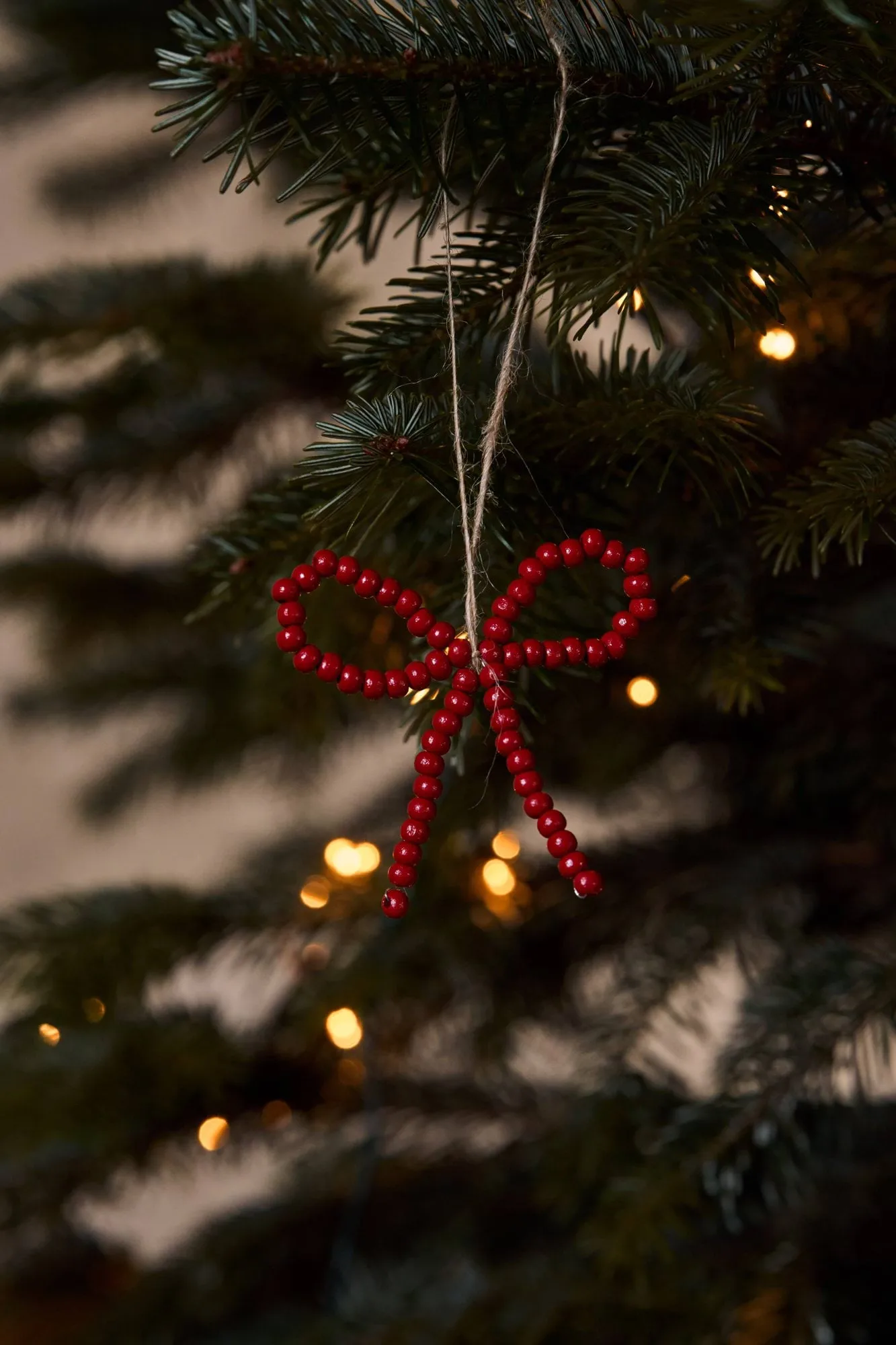 Craft Christbaumanhänger Schleife 3er-Pack, Rot Scandi Living
