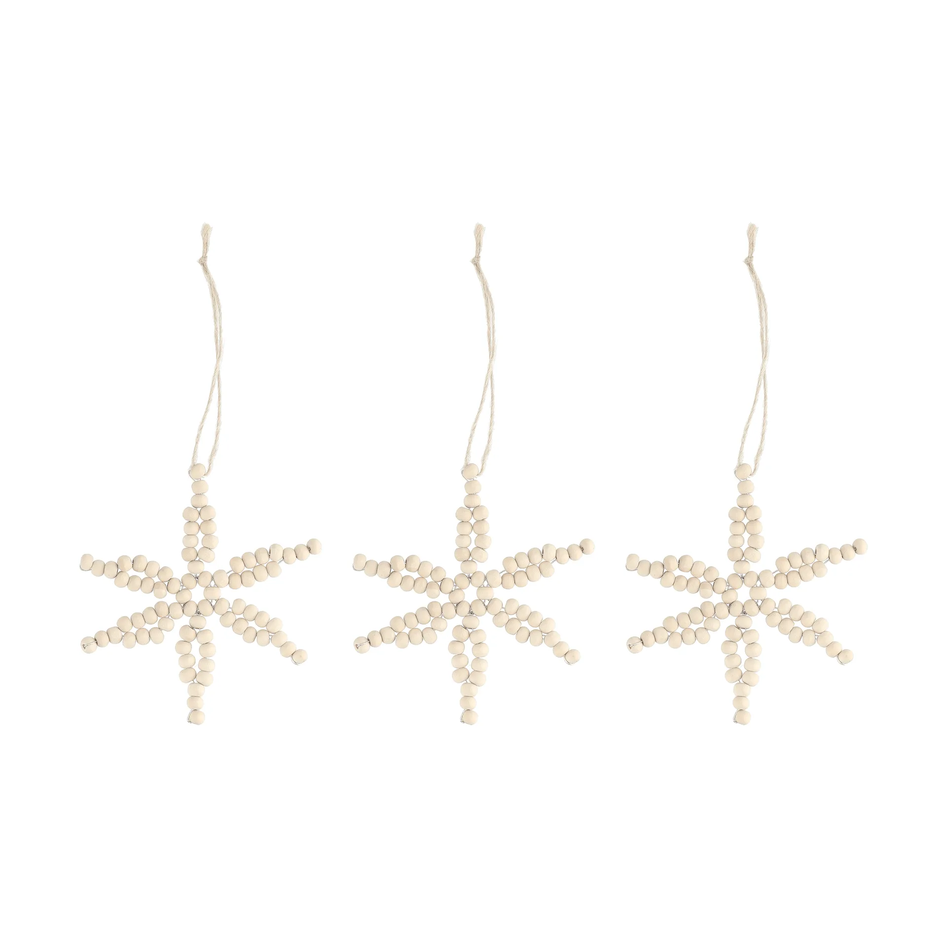 Craft Christbaumanhänger Schneeflocke, 3er-Pack, Natur Scandi Living