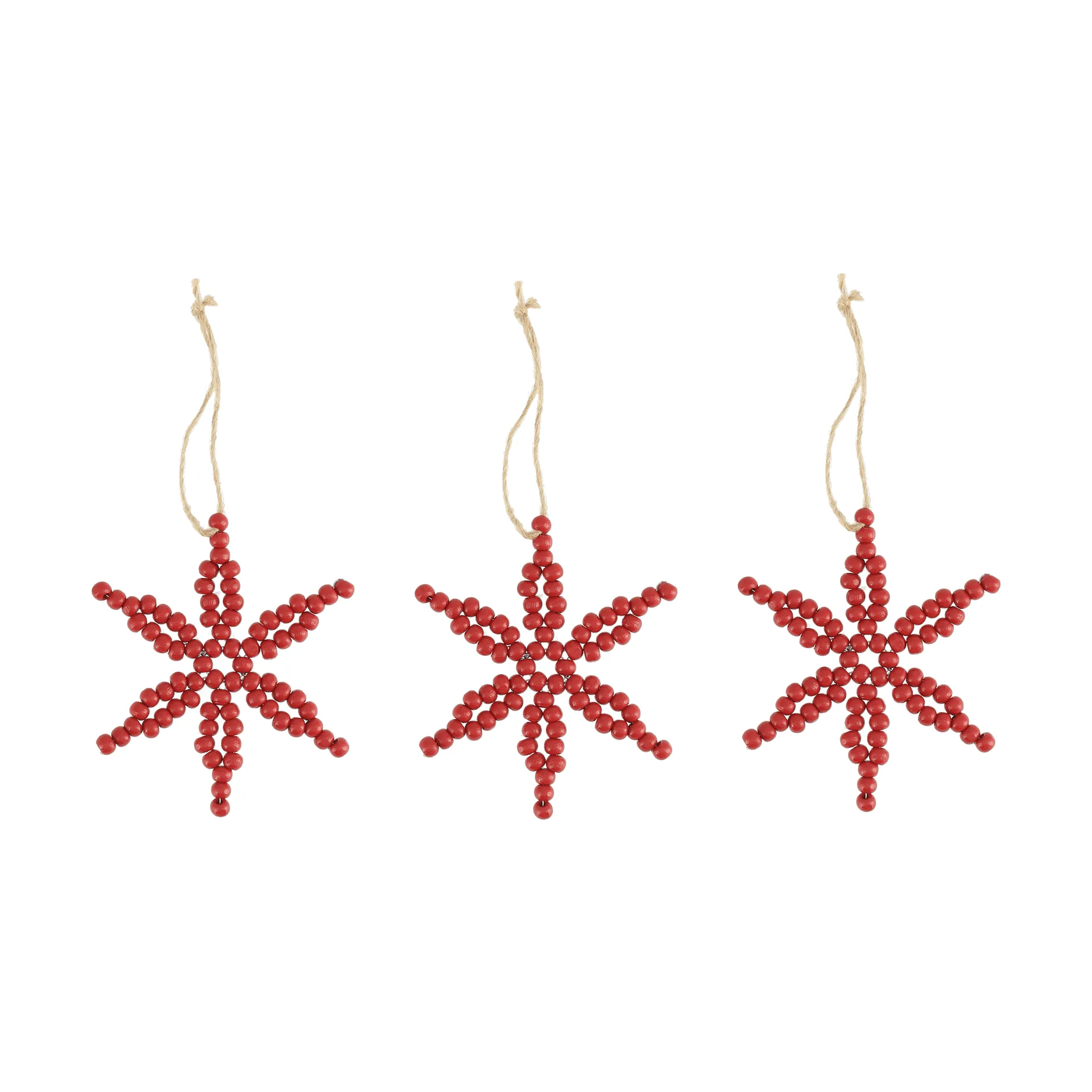 Craft Christbaumanhänger Schneeflocke, 3er-Pack, Rot Scandi Living