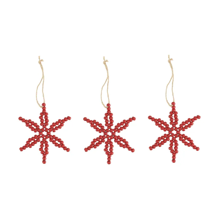 Craft Christbaumanhänger Schneeflocke, 3er-Pack - Rot - Scandi Living