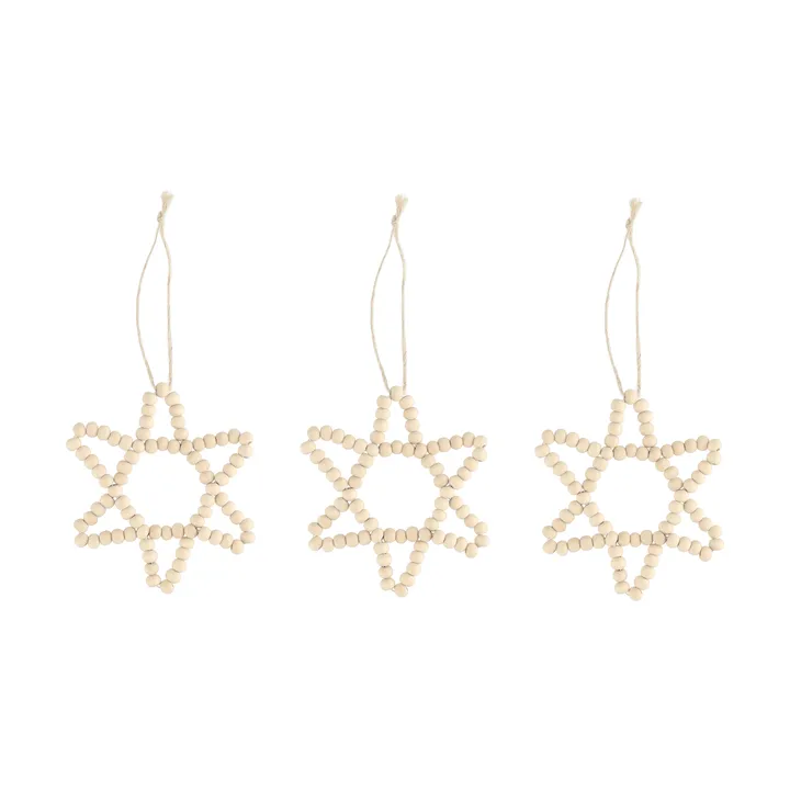 Craft Christbaumanhänger Stern, 3er-Pack - Natur - Scandi Living