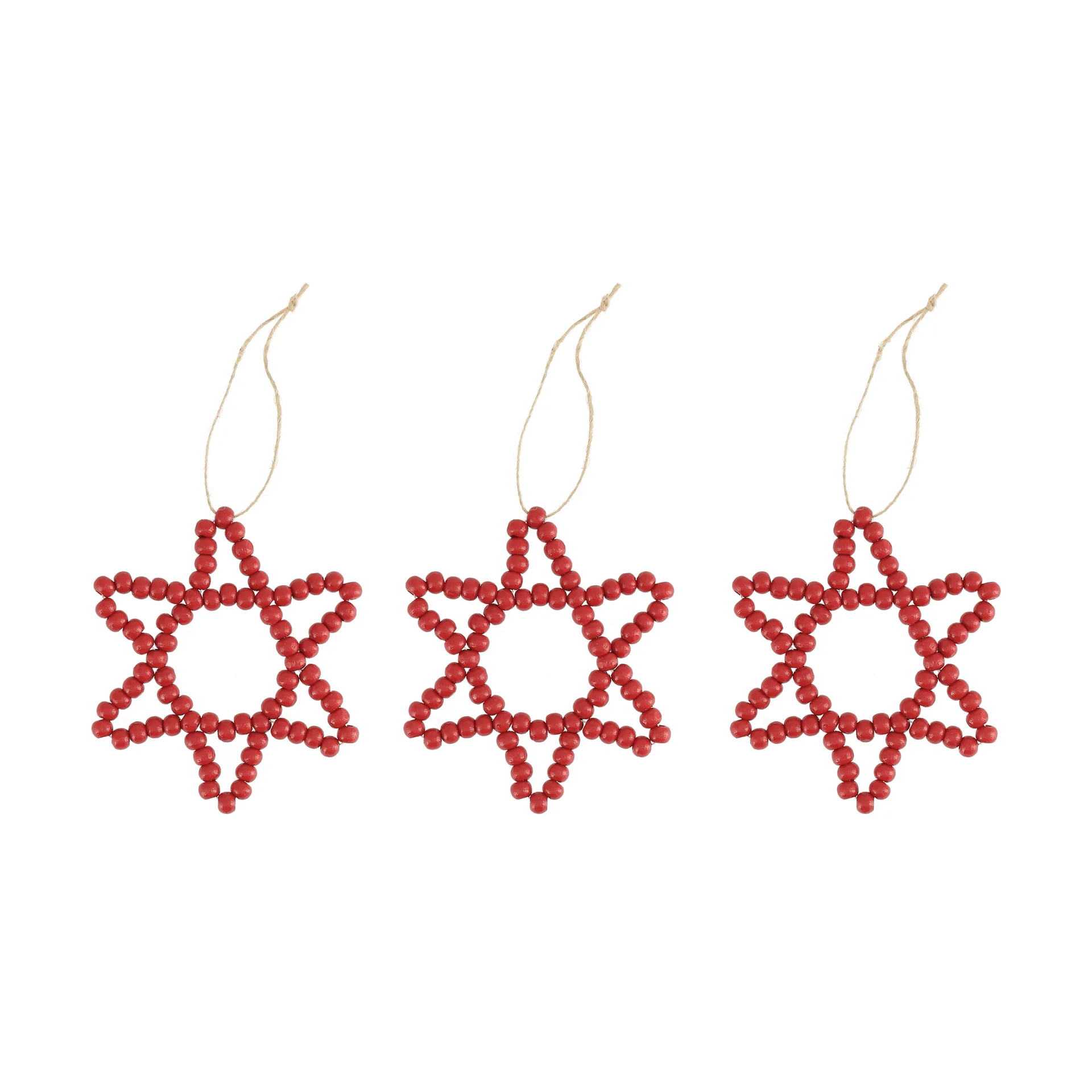 Craft Christbaumanhänger Stern, 3er-Pack, Rot Scandi Living