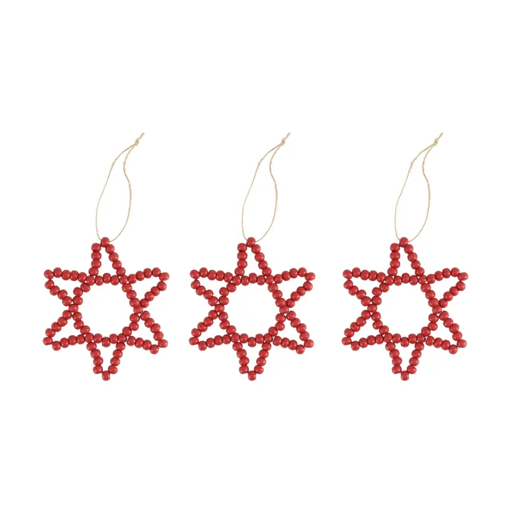 Craft Christbaumanhänger Stern, 3er-Pack - Rot - Scandi Living