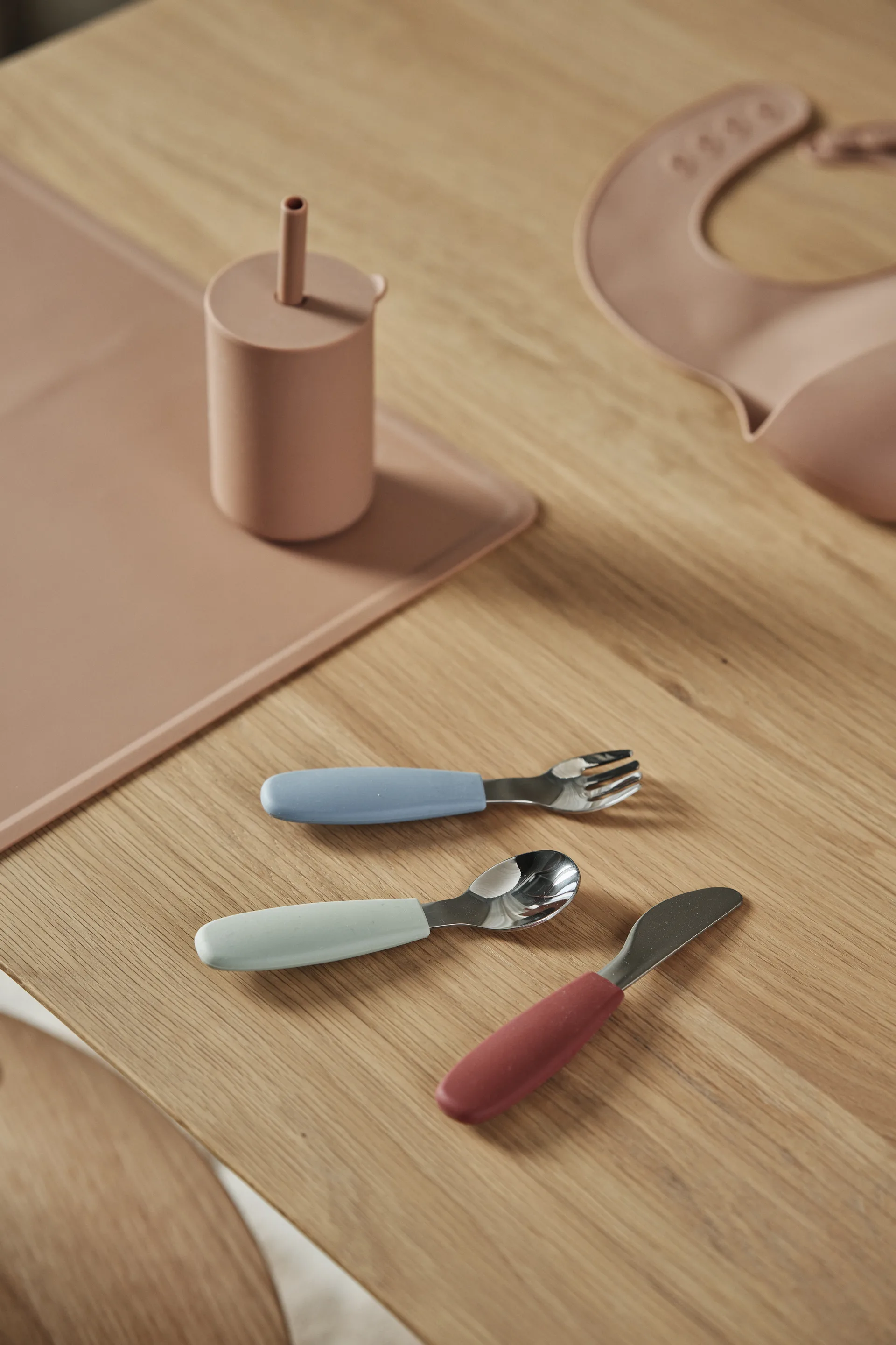 Dine Besteckset Silikon 3 Teile, Green-blue Scandi Living