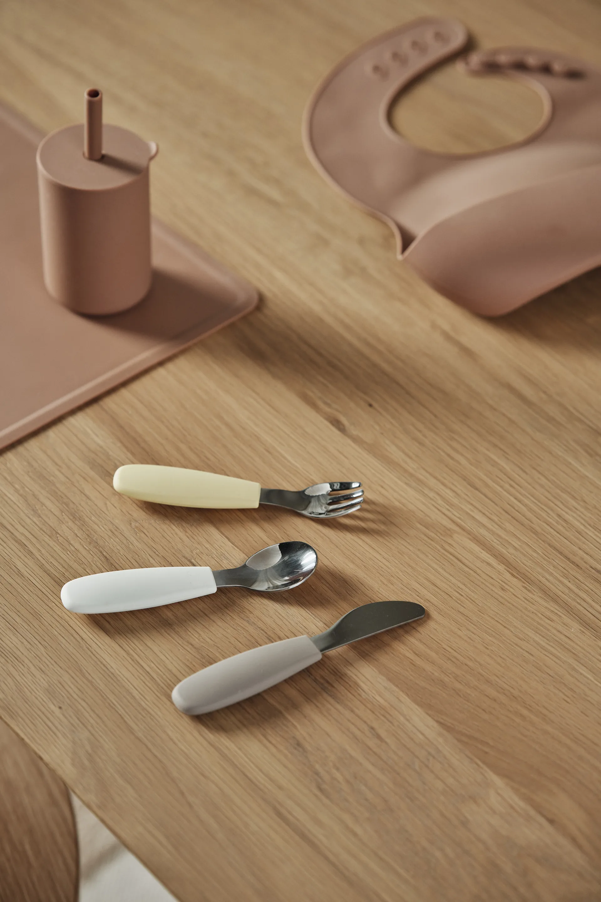 Dine Besteckset Silikon 3 Teile, Taupe Scandi Living