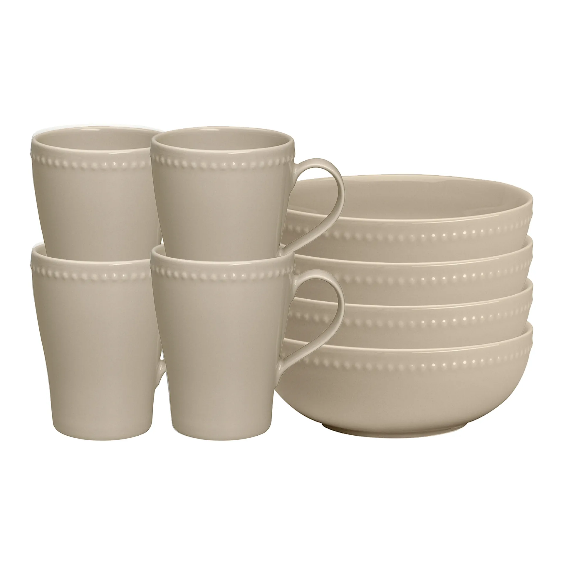 Dots Frühstückset, Beige,  Scandi Living
