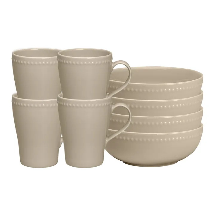 Dots Frühstückset, Beige - Scandi Living