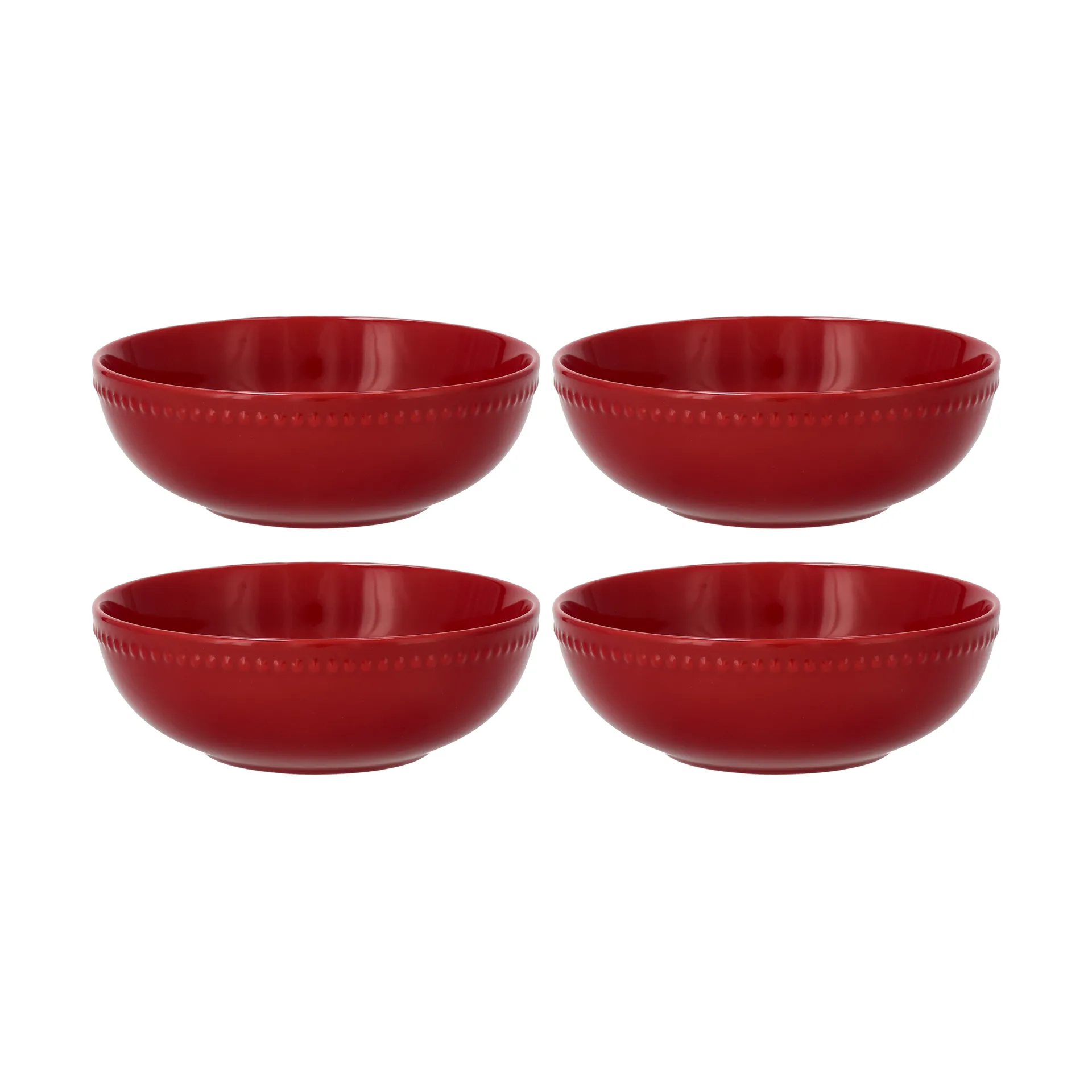 Dots Frühstücksschale 60cl 4er Pack, Rot Scandi Living