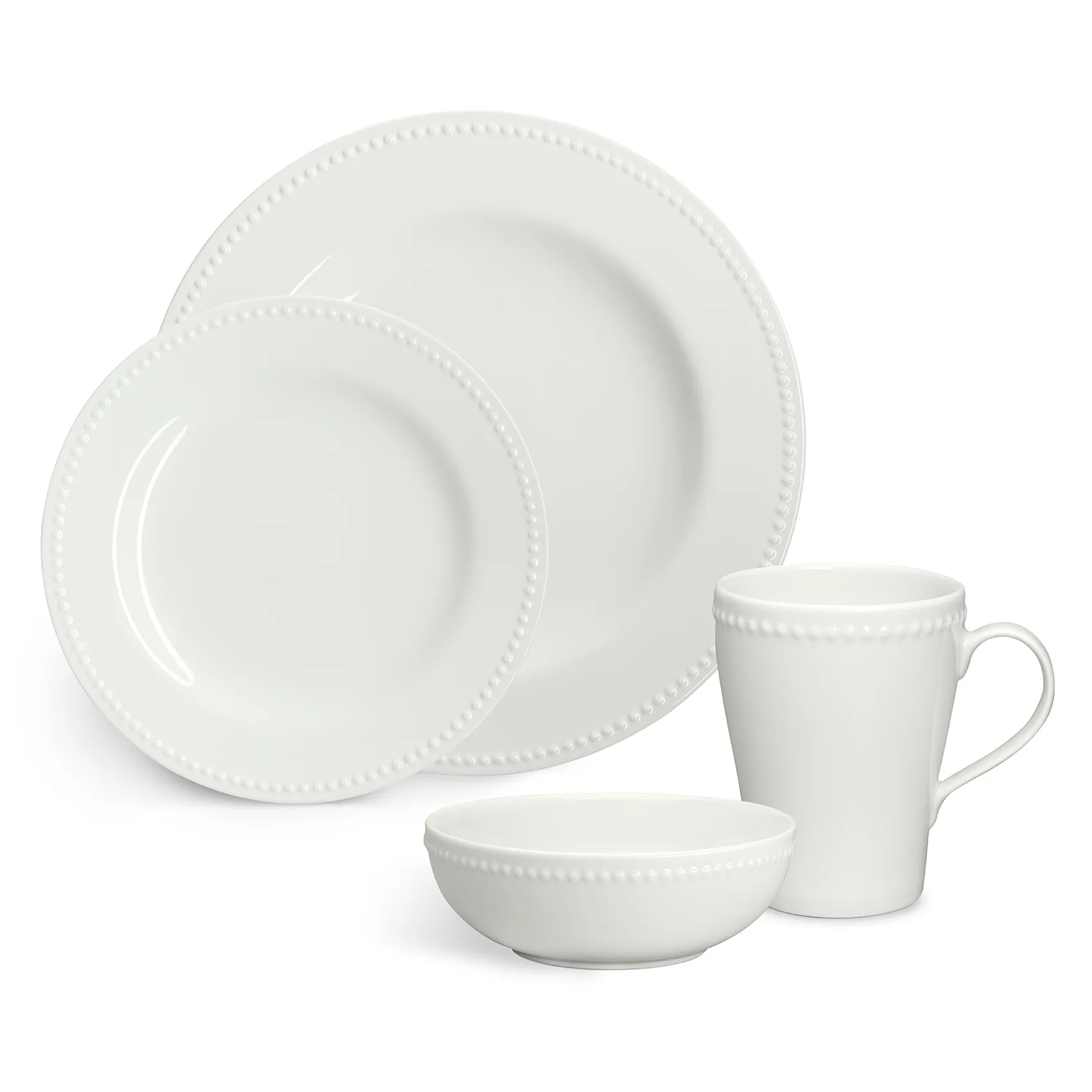 Dots Tasse 35cl 4er Pack, Cremeweiß Scandi Living